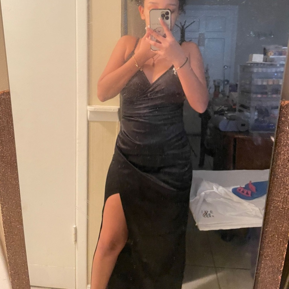 H&M Black Backless Dress with Slit